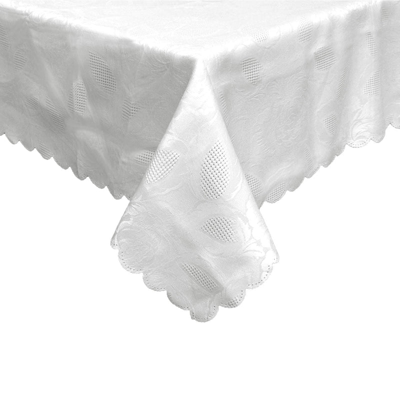 Rosie Off White Luxury Jacquard Tablecloth 150 x 210 cm Payday Deals