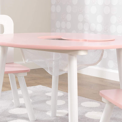 Round Table and 2 Chair Set for children (White and Pink) Payday Deals