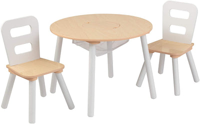 Round Table and 2 Chair Set for children (White Natural) Payday Deals