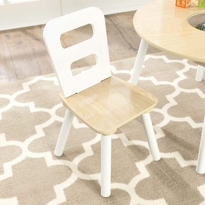 Round Table and 2 Chair Set for children (White Natural) Payday Deals