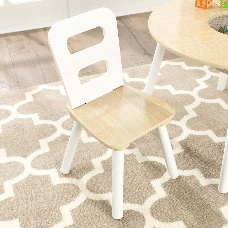 Round Table and 2 Chair Set for children (White Natural) Payday Deals