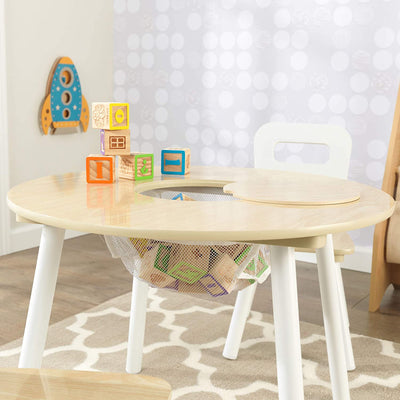 Round Table and 2 Chair Set for children (White Natural) Payday Deals