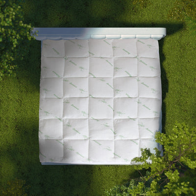 Royal Comfort 1000GSM Luxury Bamboo Covered Mattress Topper Ball Fibre Gusset - Single - White Payday Deals