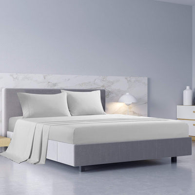 Royal Comfort 1000TC Hotel Grade Bamboo Cotton Sheets Pillowcases Set Ultrasoft King Cool Grey Payday Deals