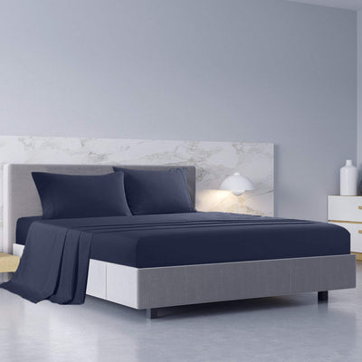 Royal Comfort 1000TC Hotel Grade Bamboo Cotton Sheets Pillowcases Set Ultrasoft - Queen - Royal Blue