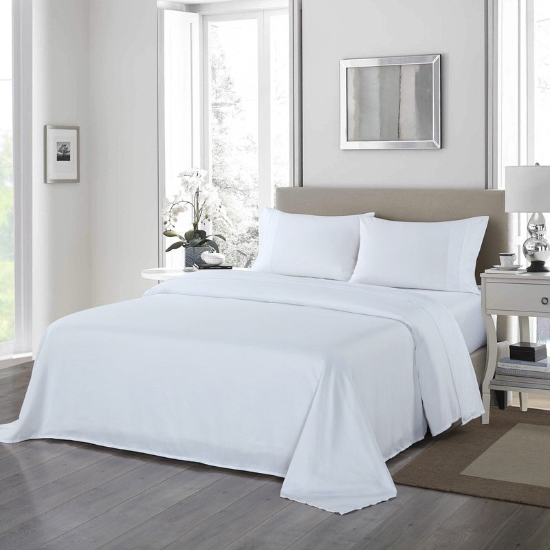 Royal Comfort 1200 Thread Count Sheet Set 4 Piece Ultra Soft Satin Weave Finish White Queen Payday Deals