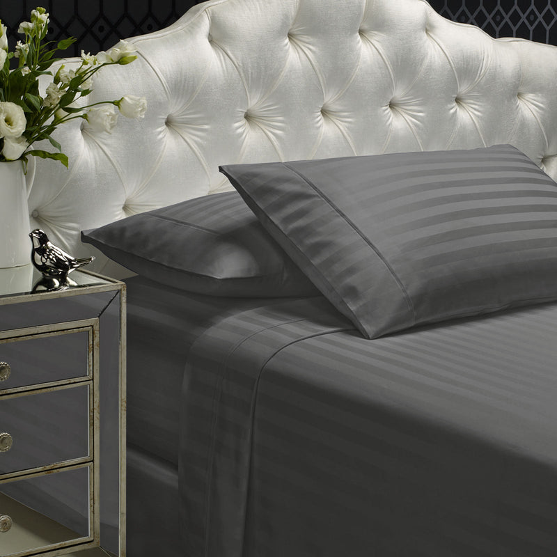 Royal Comfort 1200TC Sheet Set Damask Cotton Blend Ultra Soft Sateen Bedding Charcoal Grey King Payday Deals