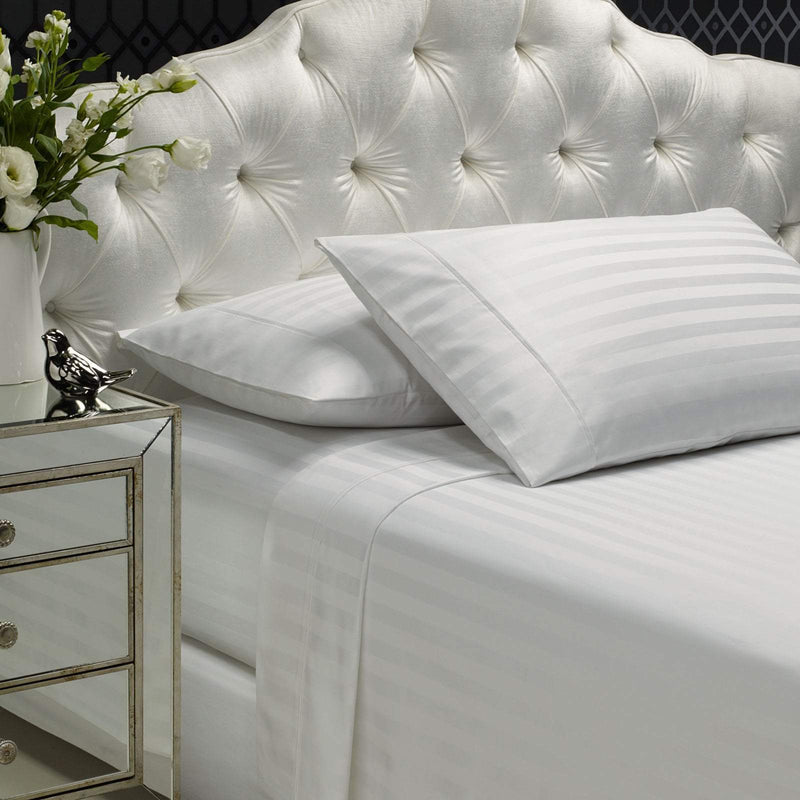 Royal Comfort 1200TC Sheet Set Damask Cotton Blend Ultra Soft Sateen Bedding King White Payday Deals