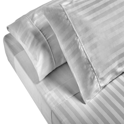 Royal Comfort 1200TC Sheet Set Damask Cotton Blend Ultra Soft Sateen Bedding Queen Silver Payday Deals
