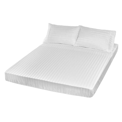 Royal Comfort 1200TC Sheet Set Damask Cotton Blend Ultra Soft Sateen Bedding Queen White Payday Deals