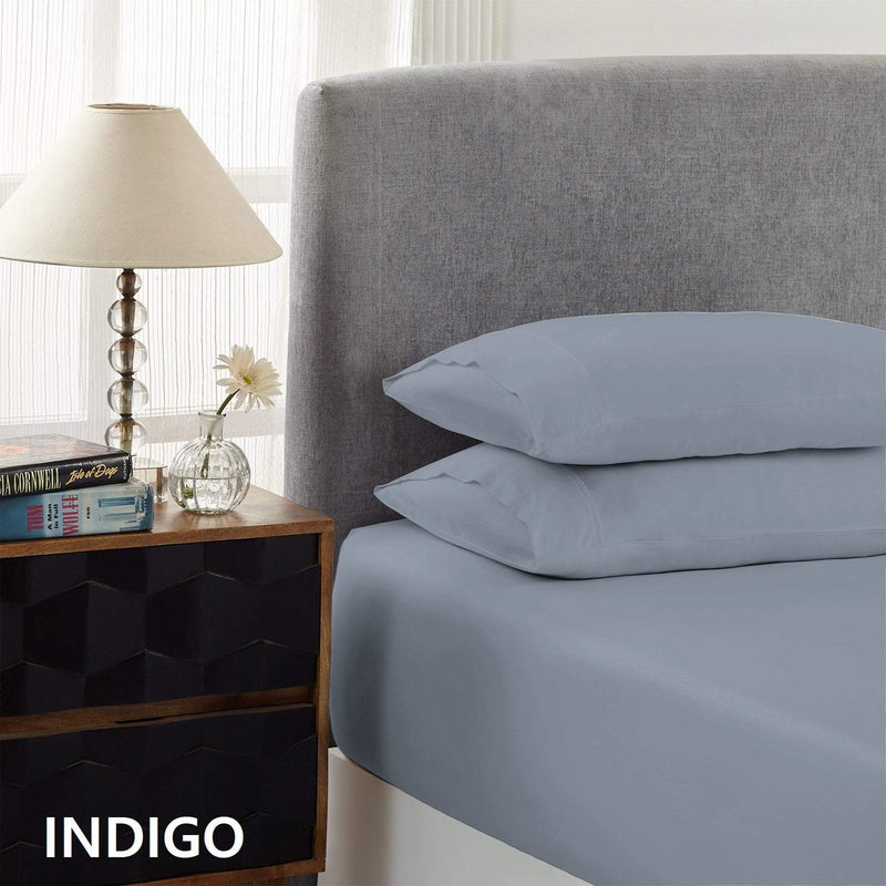 Royal Comfort 1500 TC Cotton Rich Fitted sheet 3 PC Set King-Indigo Payday Deals