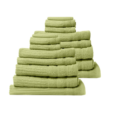 Royal Comfort 16 Piece Egyptian Cotton Eden Towel Set 600GSM Luxurious Absorbent Spearmint Payday Deals
