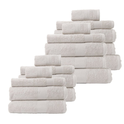 Royal Comfort 18 Piece Cotton Bamboo Towel Bundle Set 450GSM Luxurious Absorbent - Sea Holly