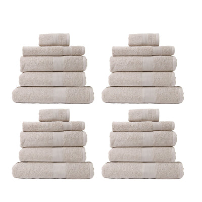 Royal Comfort 20 Piece Cotton Bamboo Towel Bundle Set 450GSM Luxurious Absorbent Beige Payday Deals