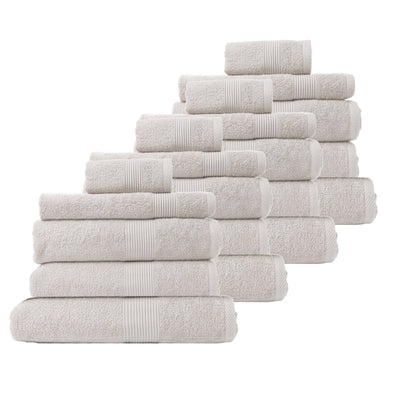 Royal Comfort 20 Piece Cotton Bamboo Towel Bundle Set 450GSM Luxurious Absorbent - Sea Holly