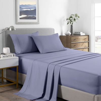 Royal Comfort 2000 Thread Count Bamboo Cooling Sheet Set Ultra Soft Bedding Lilac Grey King Payday Deals