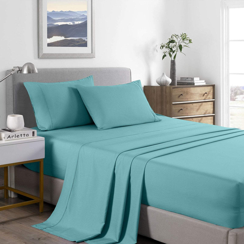 Royal Comfort 2000 Thread Count Bamboo Cooling Sheet Set Ultra Soft Bedding Single Aqua Payday Deals