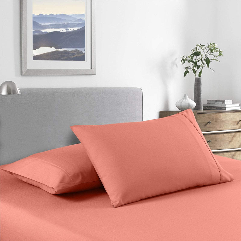 Royal Comfort 2000 Thread Count Bamboo Cooling Sheet Set Ultra Soft Bedding Single Peach Payday Deals