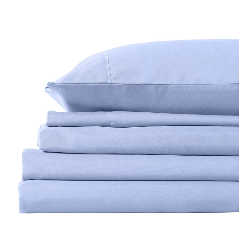 Royal Comfort 2000TC 3 Piece Fitted Sheet and Pillowcase Set Bamboo Cooling - Queen - Light Blue Payday Deals