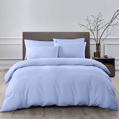 Royal Comfort 2000TC 6 Piece Bamboo Sheet & Quilt Cover Set Cooling Breathable Double Light Blue Payday Deals
