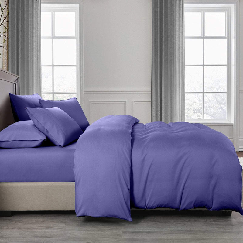 Royal Comfort 2000TC 6 Piece Bamboo Sheet & Quilt Cover Set Cooling Breathable Double Royal Blue Payday Deals