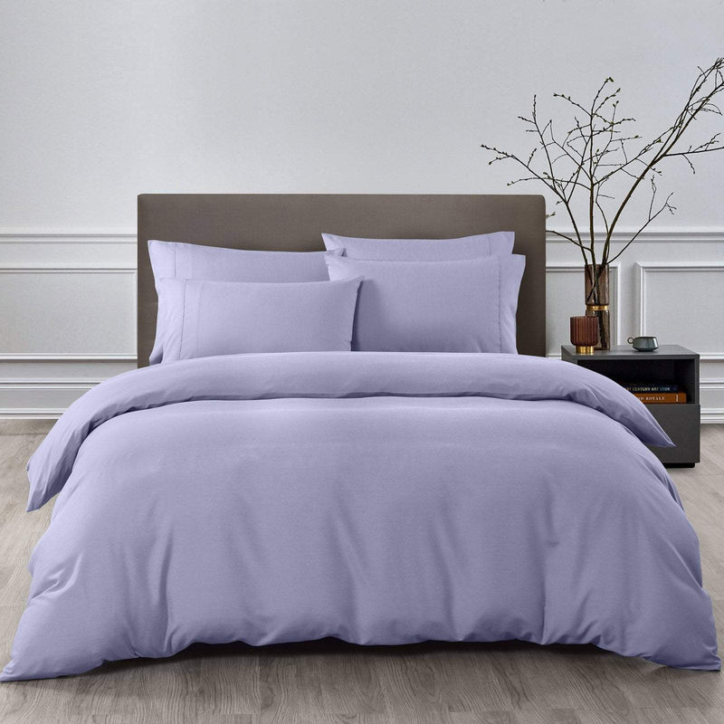 Royal Comfort 2000TC 6 Piece Bamboo Sheet & Quilt Cover Set Cooling Breathable King Lilac Grey Payday Deals