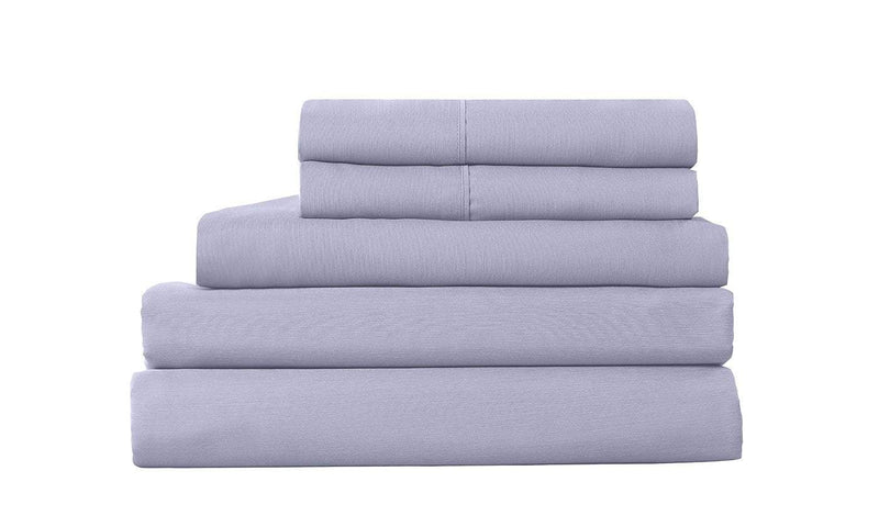 Royal Comfort 2000TC 6 Piece Bamboo Sheet & Quilt Cover Set Cooling Breathable Queen Lilac Grey Payday Deals