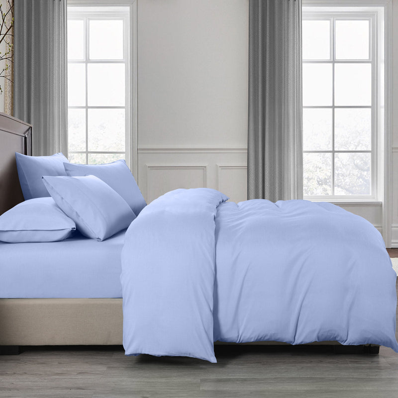 Royal Comfort 2000TC Quilt Cover Set Bamboo Cooling Hypoallergenic Breathable Light Blue King Payday Deals