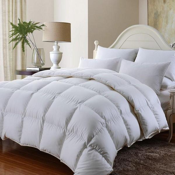 Royal Comfort 350GSM Bamboo Quilt, 2000TC Sheet Set And 2 Pack Duck Pillows Set Queen White Payday Deals