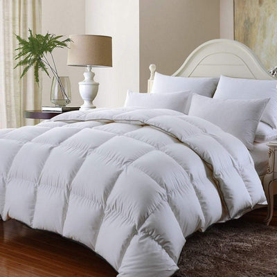 Royal Comfort 350GSM Luxury Soft Bamboo All-Seasons Quilt Duvet Doona All Sizes Queen White Payday Deals