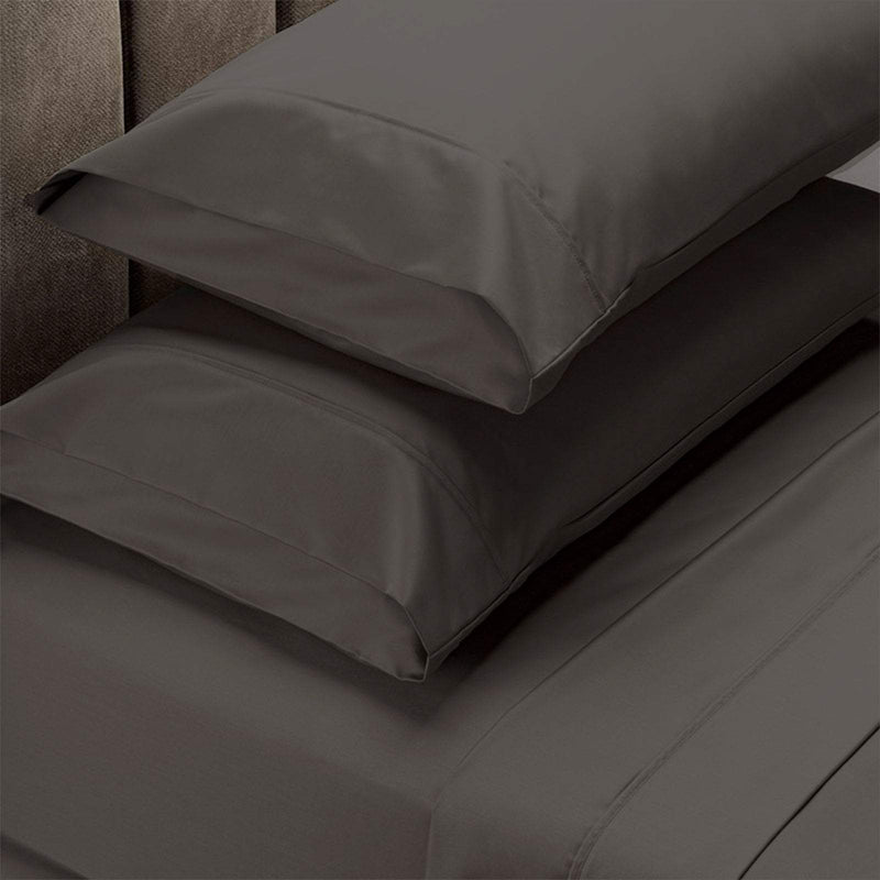 Royal Comfort 4 Piece 1500TC Sheet Set And Goose Feather Down Pillows 2 Pack Set King Stone Payday Deals
