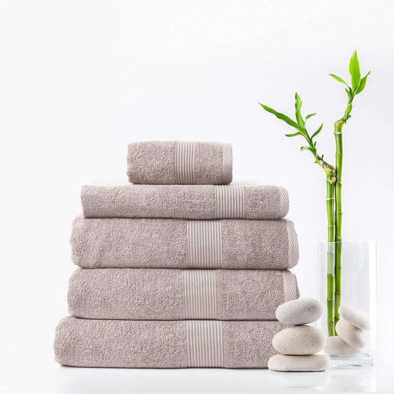 Royal Comfort 5 Piece Cotton Bamboo Towel Set 450GSM Luxurious Absorbent Plush  Champagne Payday Deals