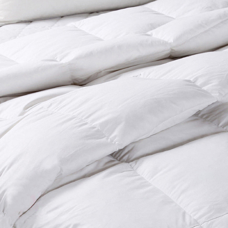 Royal Comfort 50% Goose Feather 50% Down 500GSM Quilt Duvet Deluxe Soft Touch - Queen - White Payday Deals