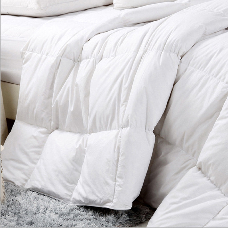 Royal Comfort 500GSM Goose Feather Down Quilt And Bamboo Quilted Pillow Set King White Payday Deals