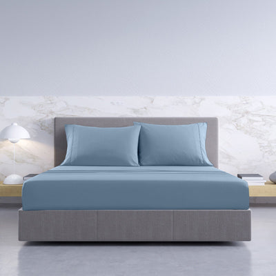 Royal Comfort  - Balmain 1000TC Bamboo Cotton Sheet Set - Queen - Blue Fog Payday Deals