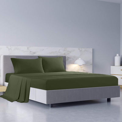 Royal Comfort - Balmain 1000TC Bamboo cotton Sheet Sets (King) - Olive