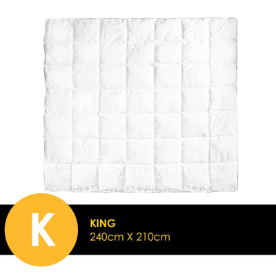 Royal Comfort Bamboo Blend Quilt 250GSM Luxury Doona Duvet 100% Cotton Cover White King Payday Deals