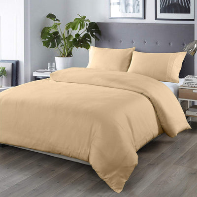 Royal Comfort Bamboo Blended Quilt Cover Set 1000TC Ultra Soft Luxury Bedding Queen Oatmeal Payday Deals