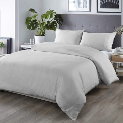 Royal Comfort Bamboo Blended Quilt Cover Set 1000TC Ultra Soft Luxury Bedding Queen Portland Grey Payday Deals