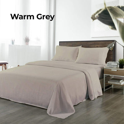 Royal Comfort Bamboo Blended Sheet & Pillowcases Set 1000TC Ultra Soft Bedding Queen Warm Grey Payday Deals