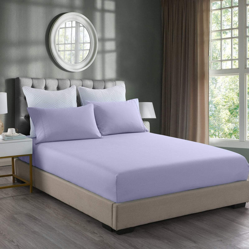 Royal Comfort Bamboo Cooling 2000TC 3-Piece Combo Set - Double -Lilac Grey Payday Deals