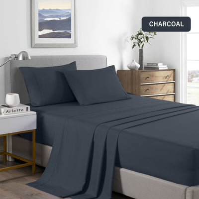 Royal Comfort Bamboo Cooling 2000TC Sheet Set King - Charcoal Payday Deals