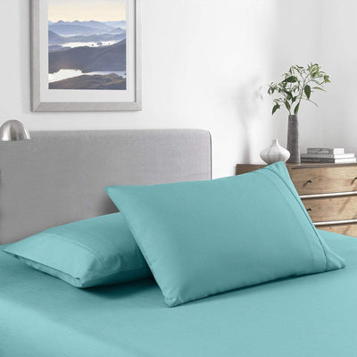 Royal Comfort Bamboo Cooling 2000TC Sheet Set - Single-Aqua Payday Deals