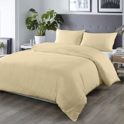 Royal Comfort Blended Bamboo Quilt Cover Set - King - Dark Ivory