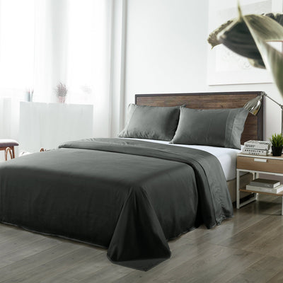 Royal Comfort Blended Bamboo Sheet Set Charcoal - King Payday Deals