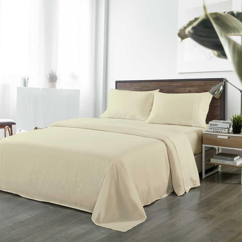 Royal Comfort Blended Bamboo Sheet Set Dark Ivory - King Payday Deals