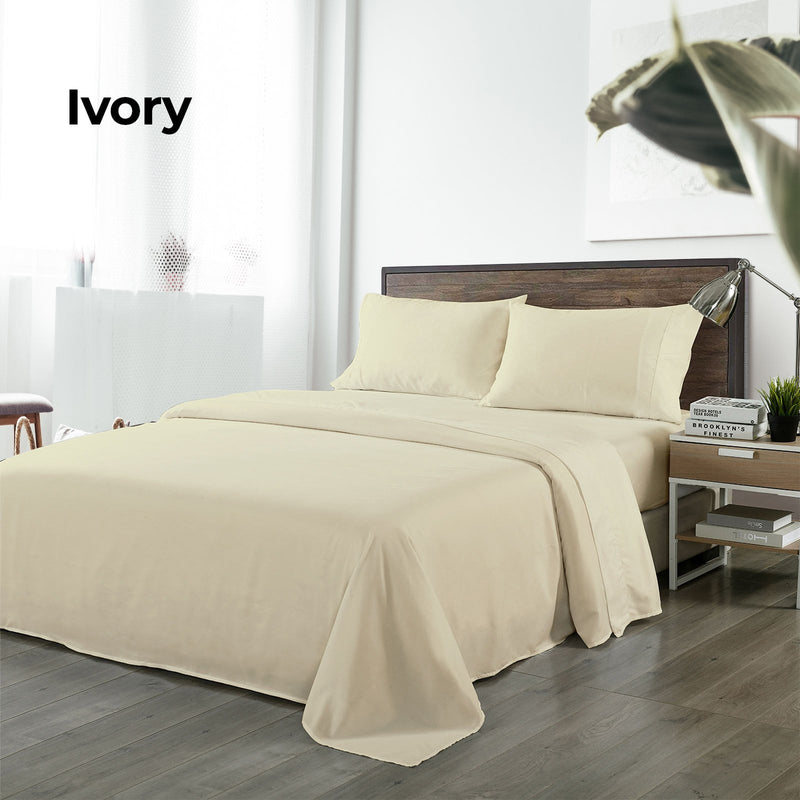 Royal Comfort Blended Bamboo Sheet Set Dark Ivory - King Payday Deals