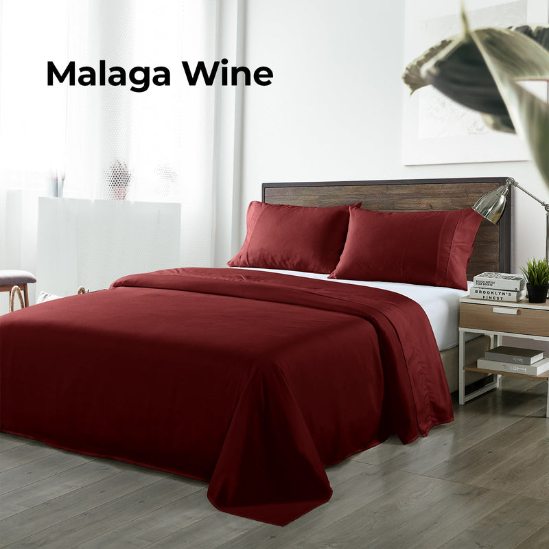 Royal Comfort Blended Bamboo Sheet Set Malaga Wine - Queen Payday Deals