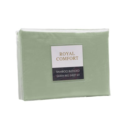 Royal Comfort Blended Bamboo Sheet Set Sage Green - Queen Payday Deals