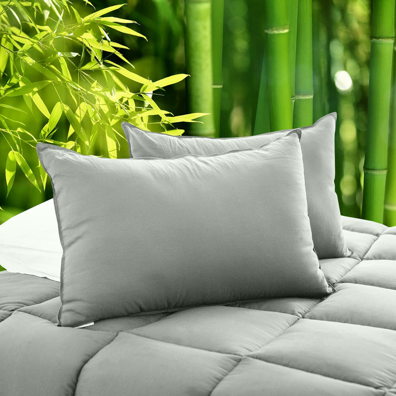 Royal Comfort Charcoal Bamboo Pillow Hotel Quality Luxury Twin Pack Payday Deals
